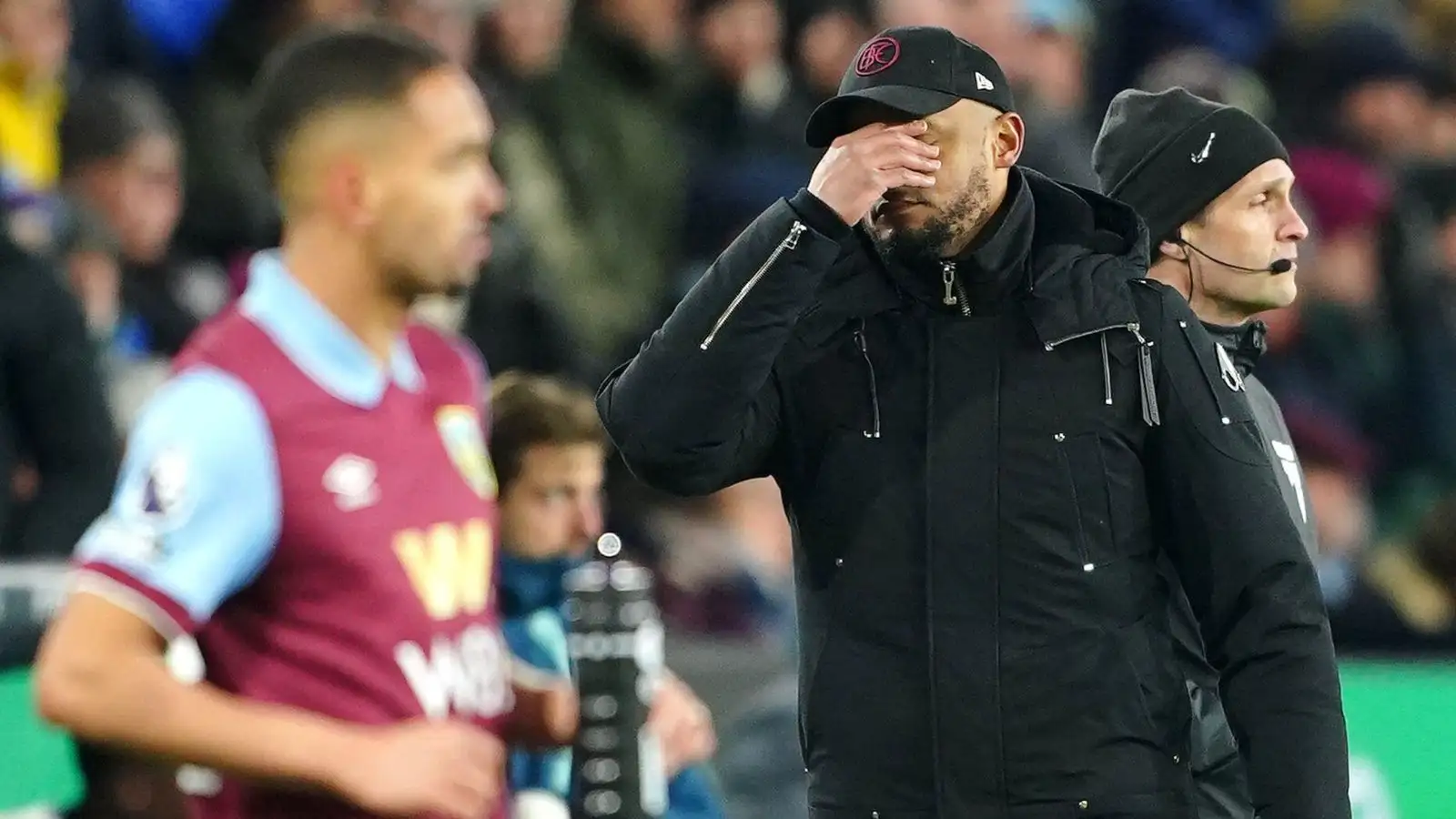 Burnley employer Vincent Kompany appearances dejected throughout a match.