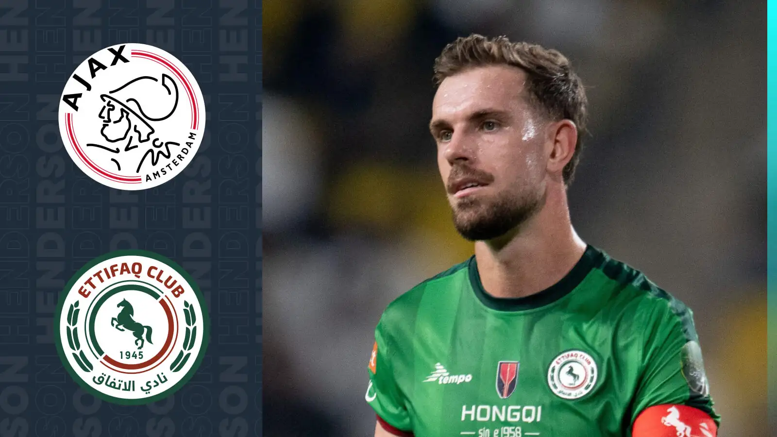 Jordan Henderson using Ajax and Al-Ettifaq badges