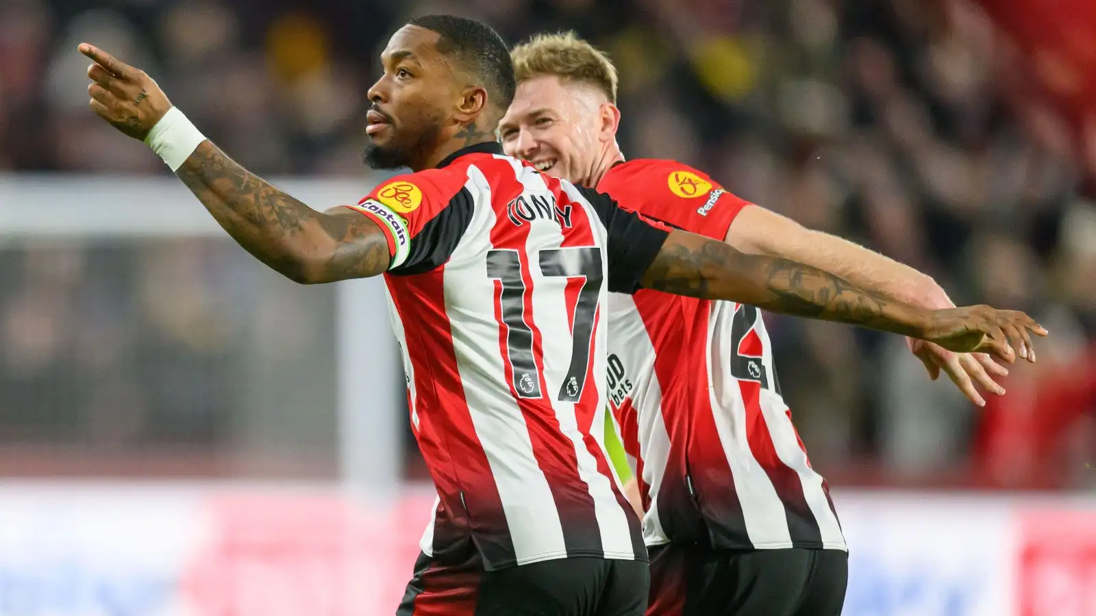 Brentford demonstrator Ivan Toney celebrates his initially dream assistance from suspension.