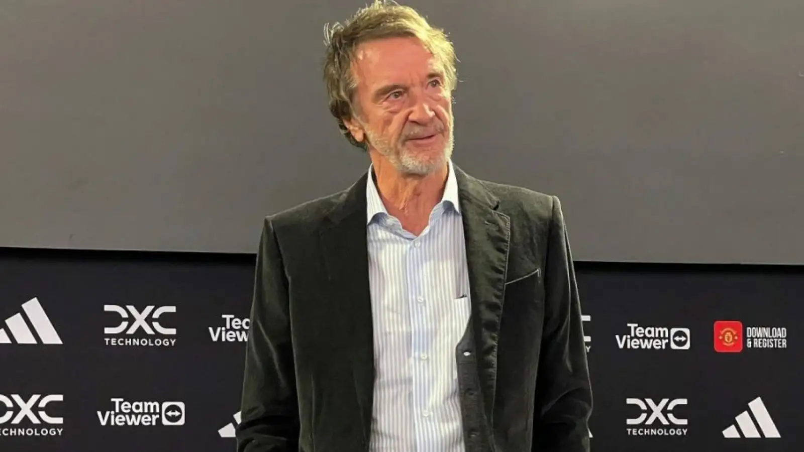 Brand name-neoteric Male Utd minority owner Sir Jim Ratcliffe at a press conference.