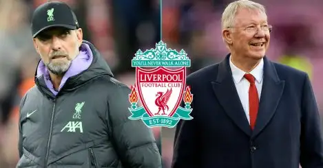 Liverpool boss Jurgen Klopp and Sir Alex Ferguson
