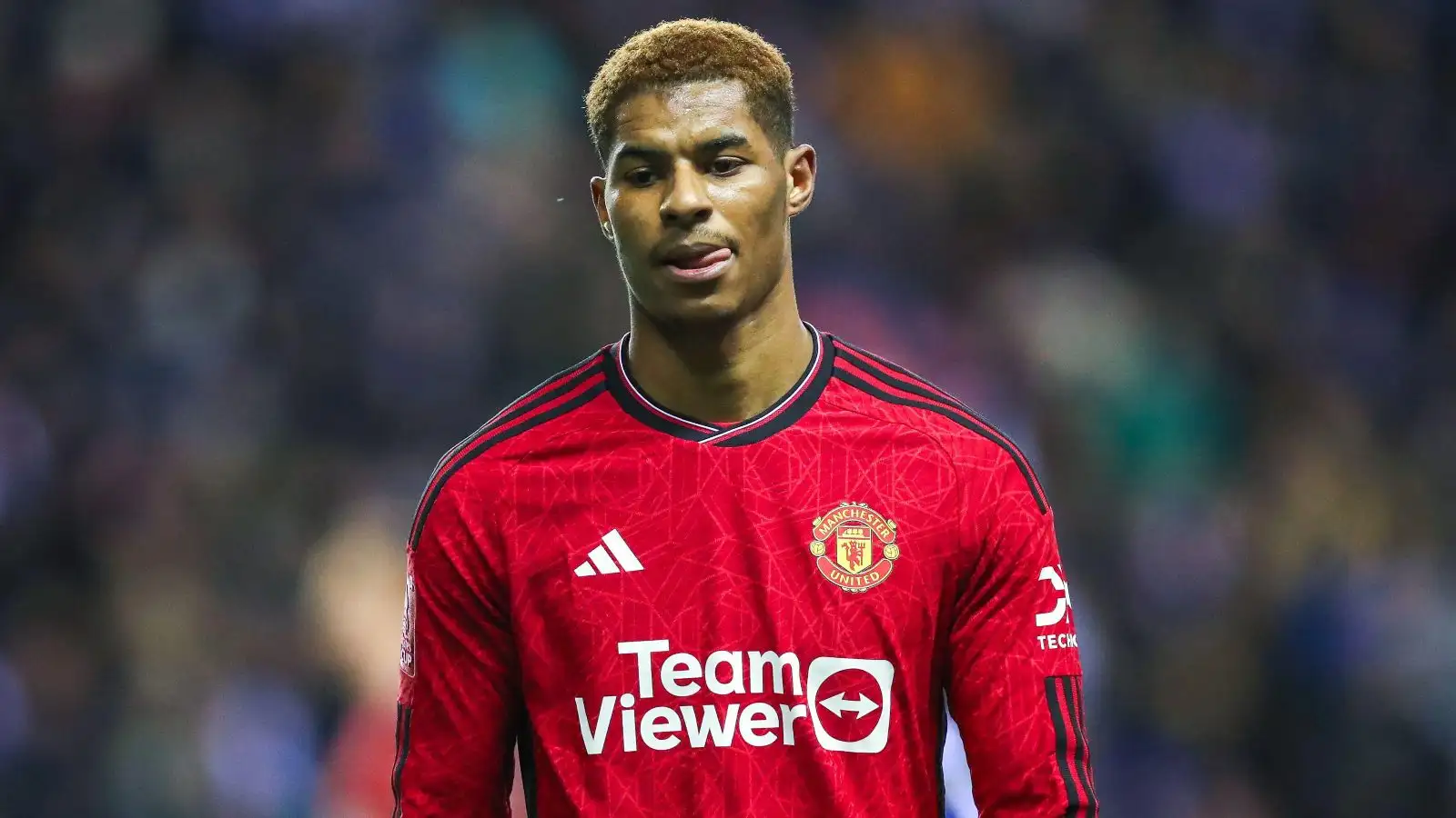 Man Utd forward Marcus Rashford during a suit.