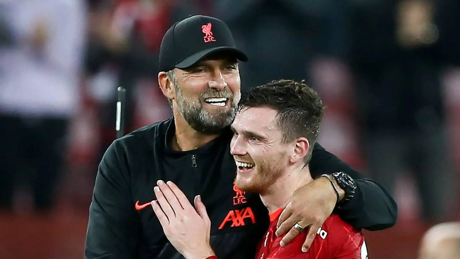 Andy Robertson, Jurgen Klopp, Liverpool, December 2021