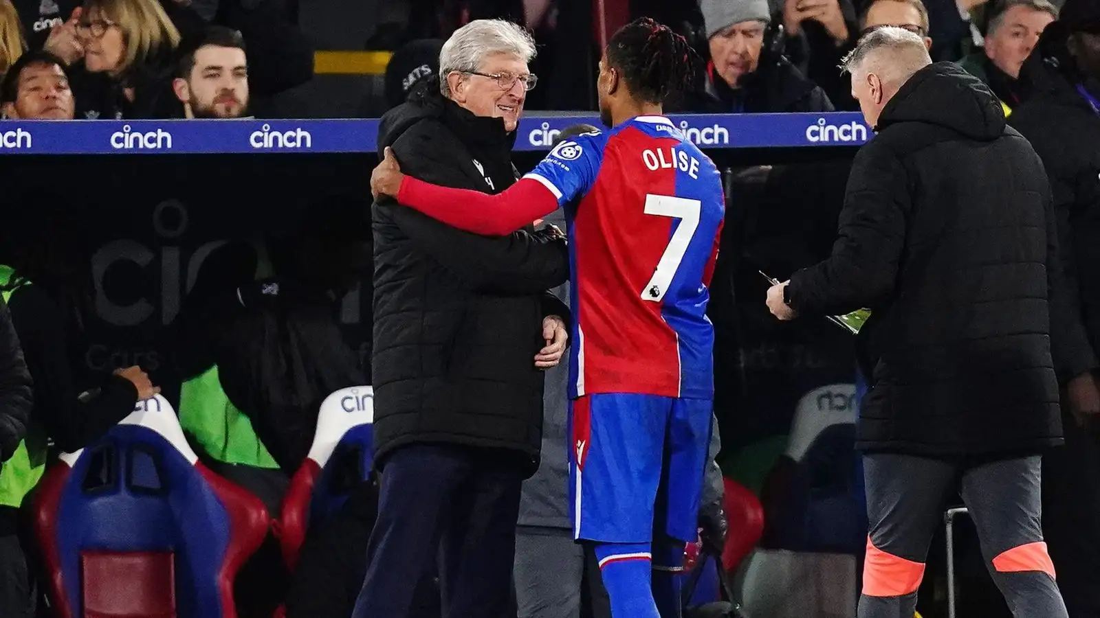 Crystal Royal domicile manager Roy Hodgson with Michael Olise throughout a suit.