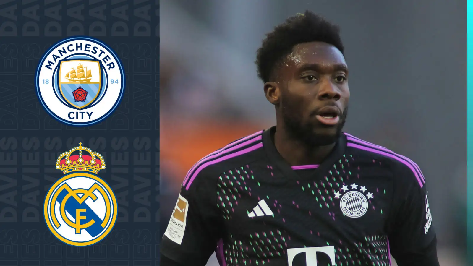 Man City 'intensify efforts in last few hours' to beat Real Madrid to €80m Bayern star 1 Alphonso Davies Individual City