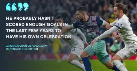 Maddison says Maupay ‘hasn’t scored enough goals of his own’ as celebration spat boils over