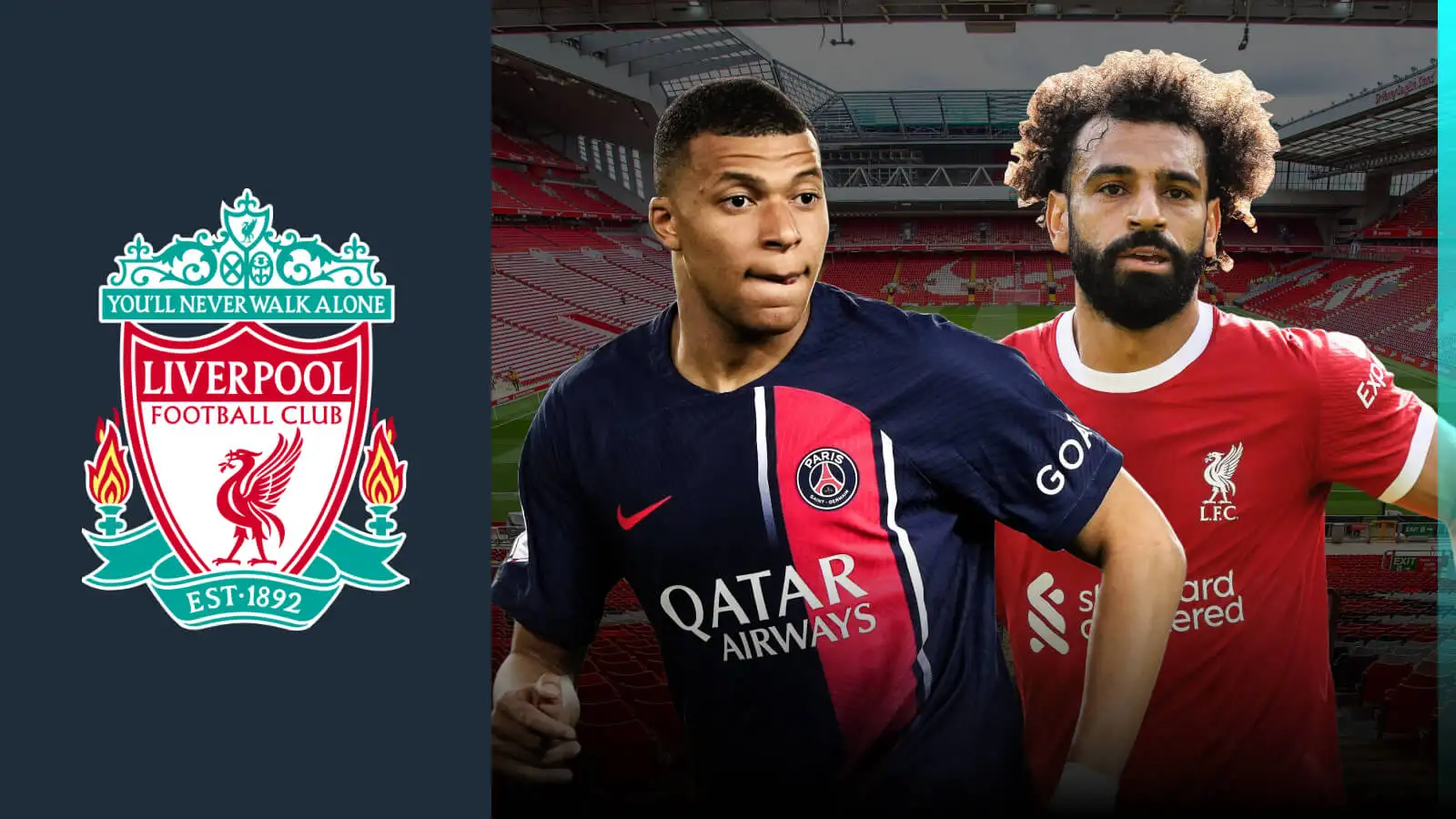 Liverpool transfer target Kylian Mbappe and Mohamed Salah