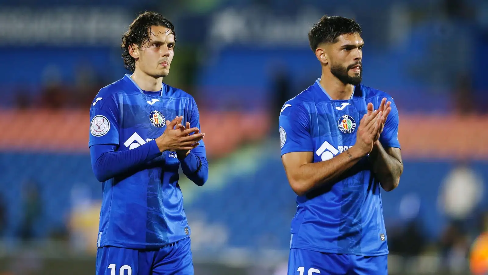 Incoming Bournemouth signing Enes Unal (disowned) prayers the Getafe fans.