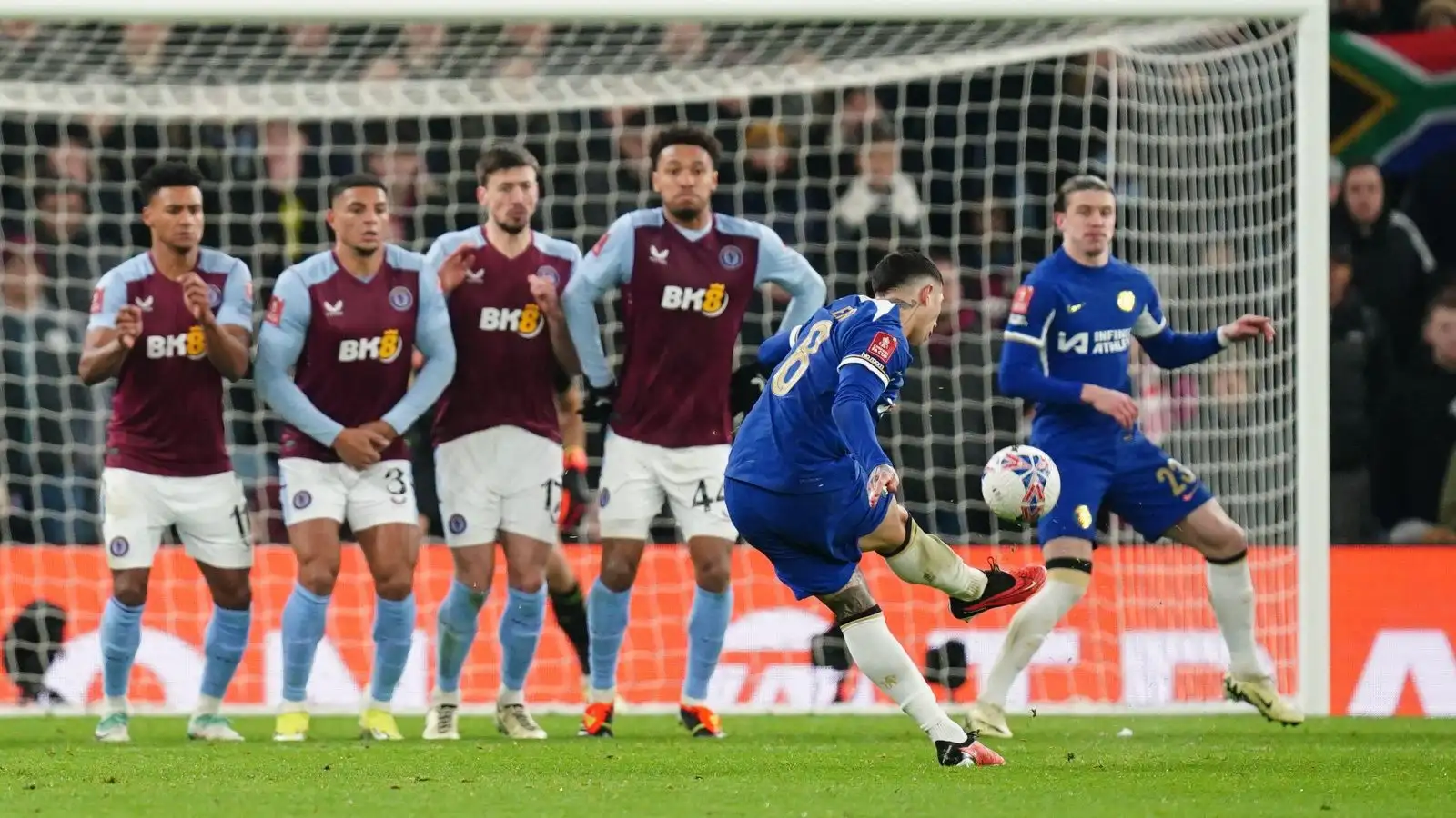 Enzo Fernandez seniorities a smash of a unshackle-kick for Chelsea.