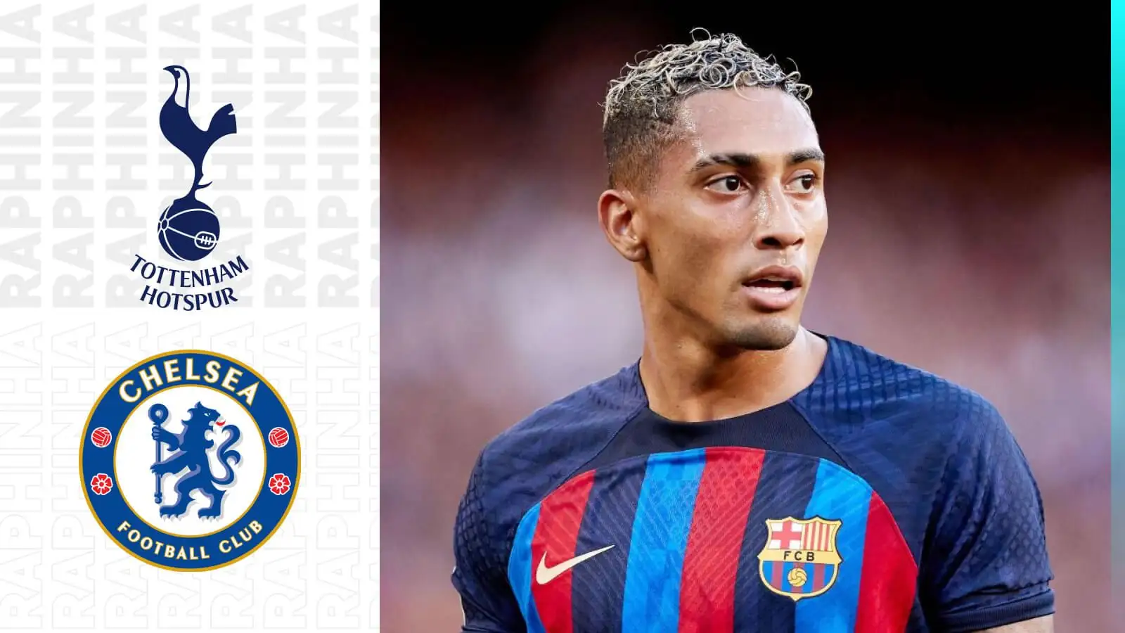 Chelsea, Tottenham 'willing to bid' for Barcelona winger; 'all roads point to' Premier League return 1 Raphinha has been attached via a slide to Tottenham and Chelsea.