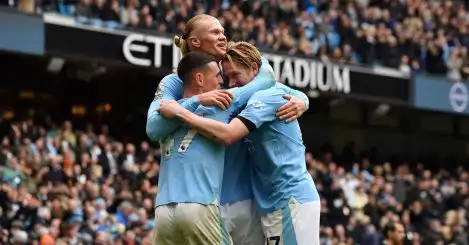 Man City 2-0 Everton: Erling Haaland back with a brace as City shrug off Toffees