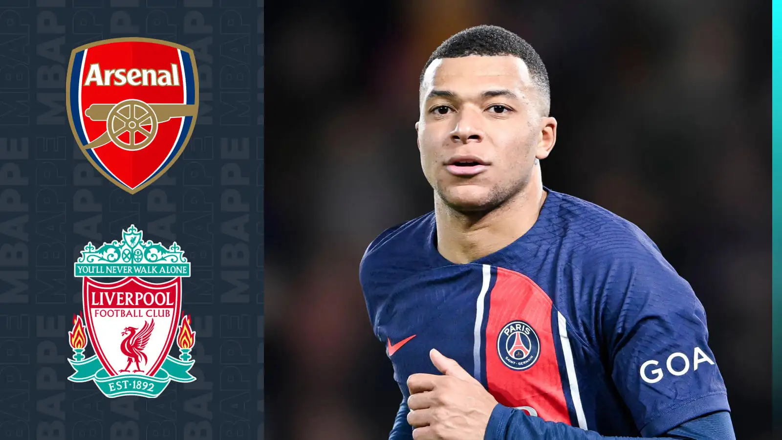 Liverpool target Kylian Mbappe is open to joining Arsenal. 