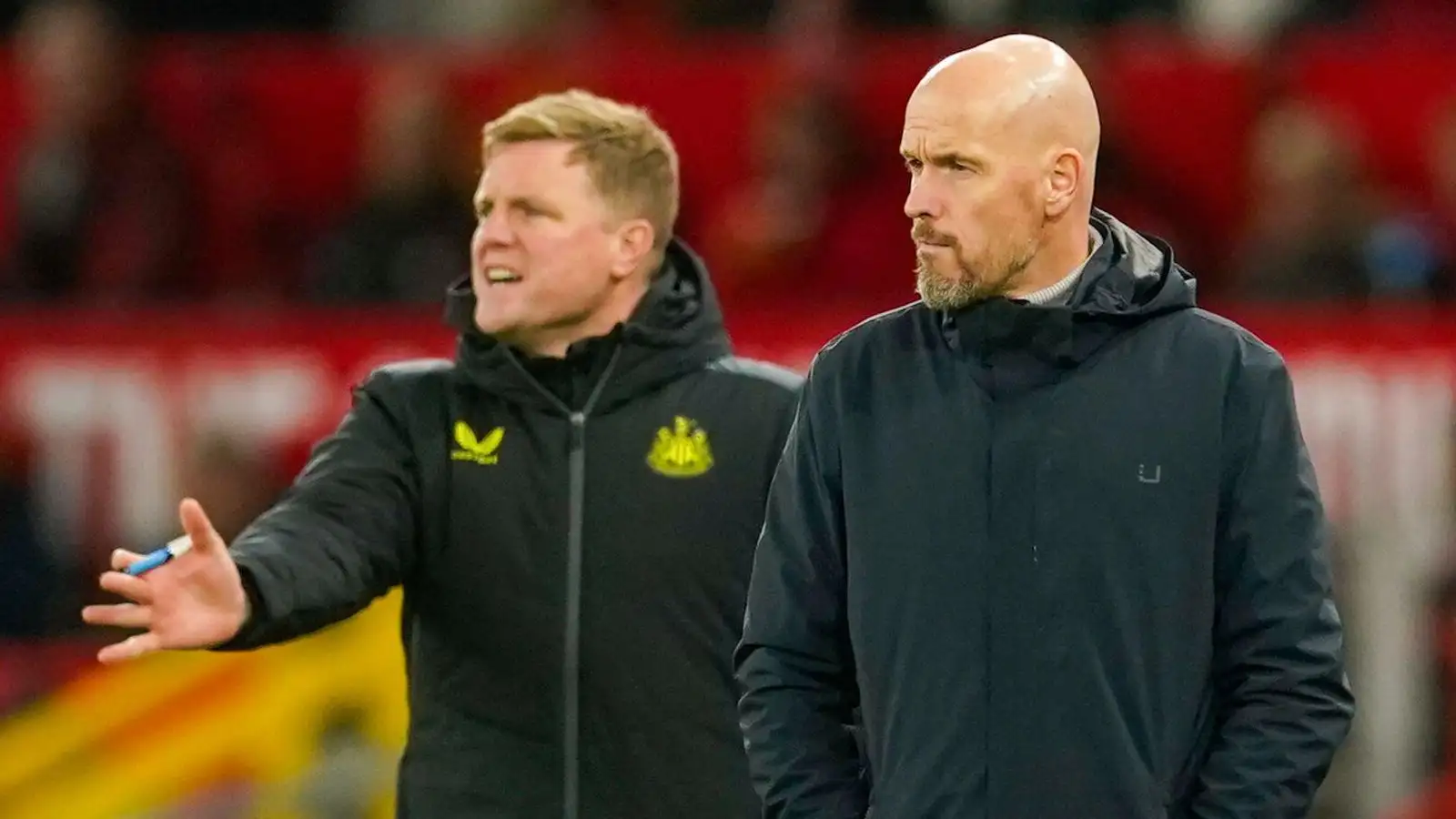 Newcastle boss Eddie Howe and also Manchester United coach Erik ten Hag