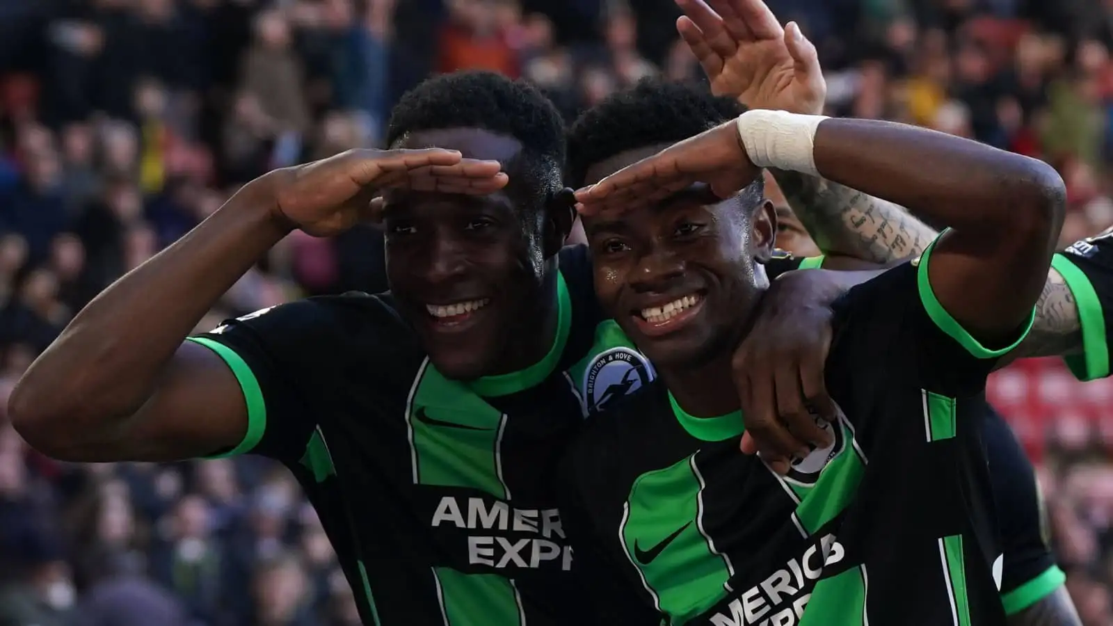 Sheff Utd 0-5 Brighton: Seagulls paste 10-man Blades after Holgate horror challenge 1 Simon Adingra, Danny Welbeck, Brighton, February 2024
