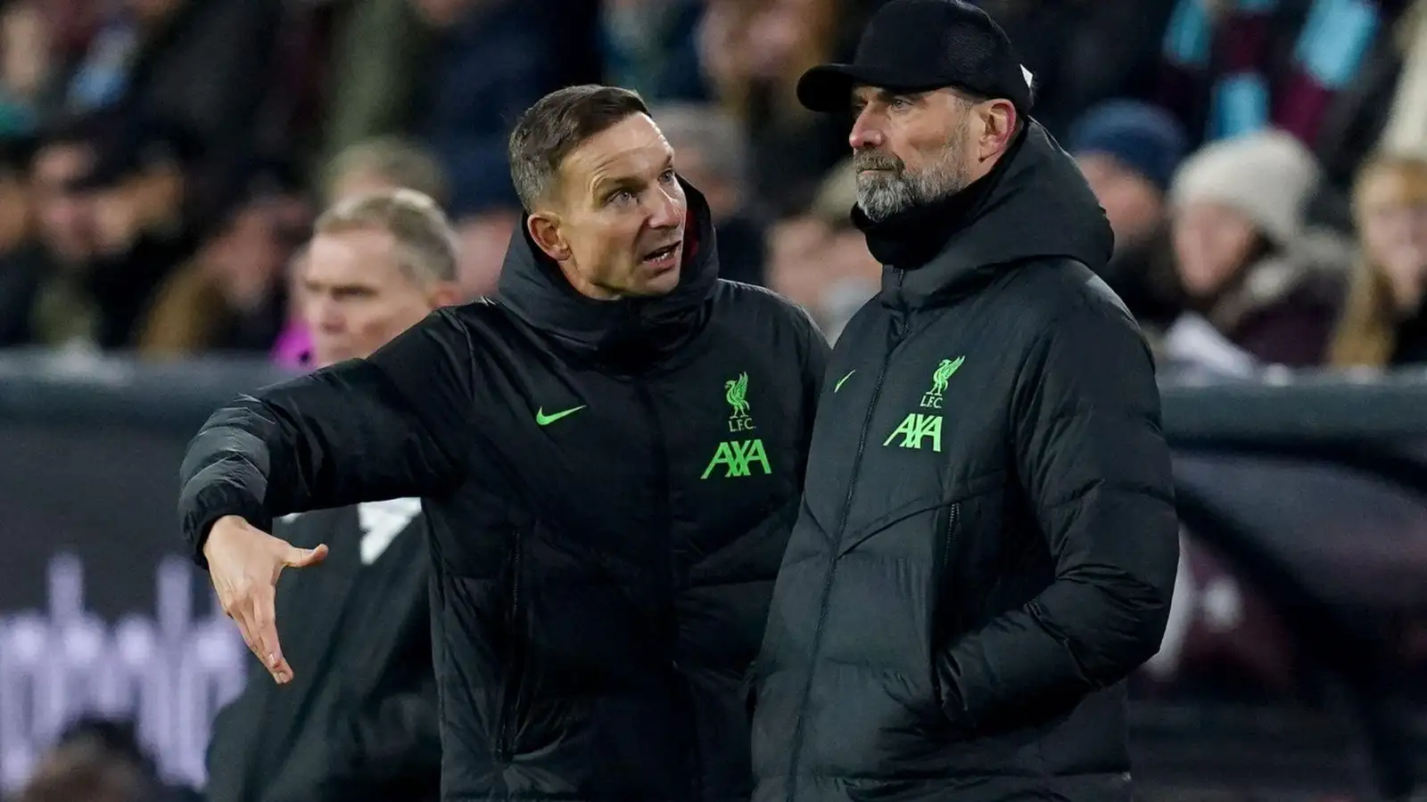 Could Liverpool plan be Lijnders and then Alonso? Would that stop hate? 1 Liverpool assistant Pep Lijnders explains tactics with Jurgen Klopp.