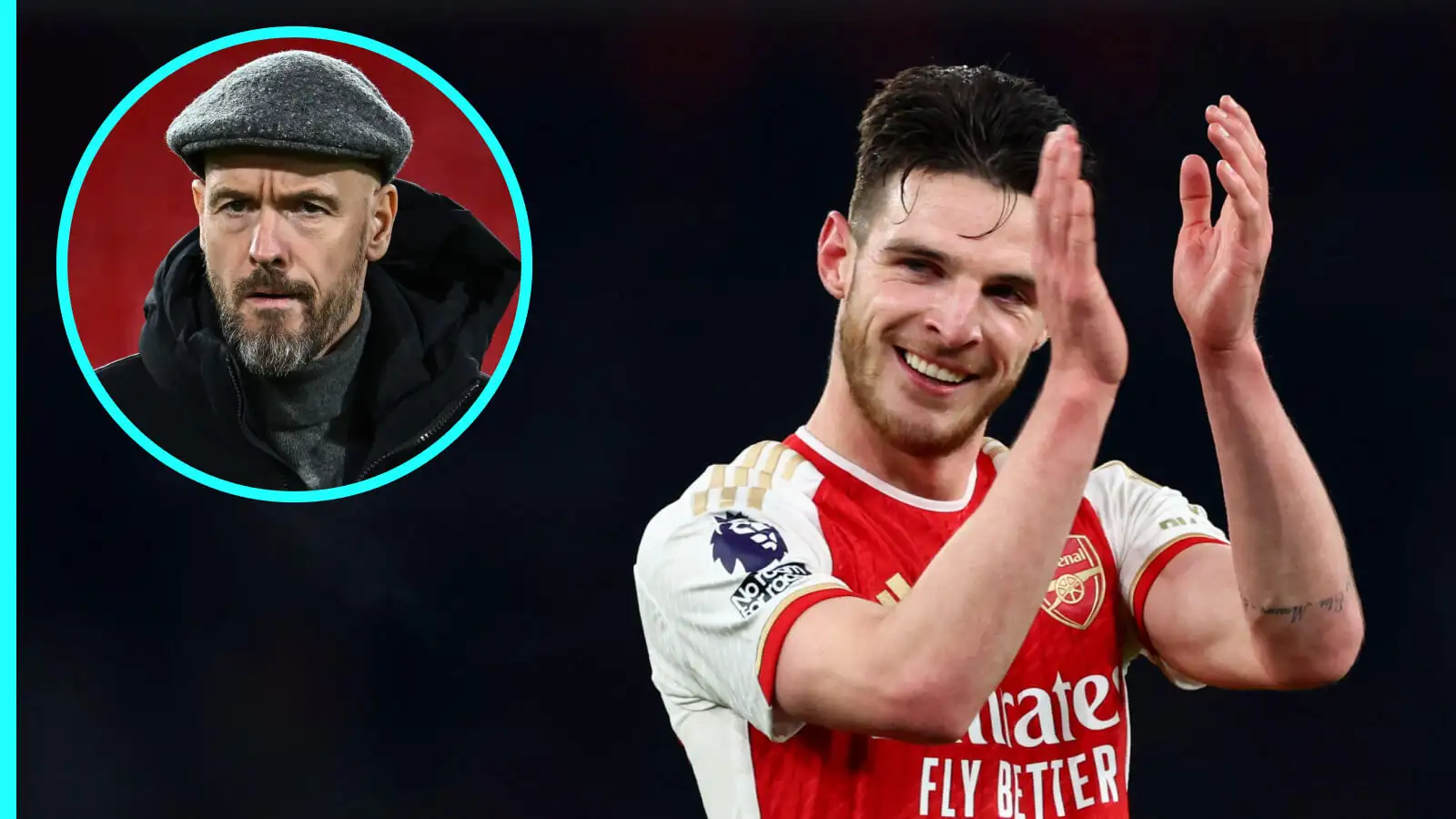 Arsenal are taking on 'financial superpowers' of Liverpool and Man City 1 Declan Rice and Erik ten Hag.