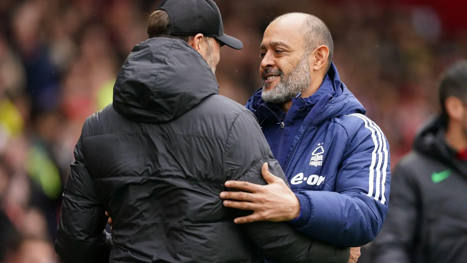 Forest owner Marinakis 'chases referee Tierney down the tunnel' as Nuno fumes at Liverpool loss 1 Nuno Espirito Santo beverages hands through Jurgen Klopp before a arcade.
