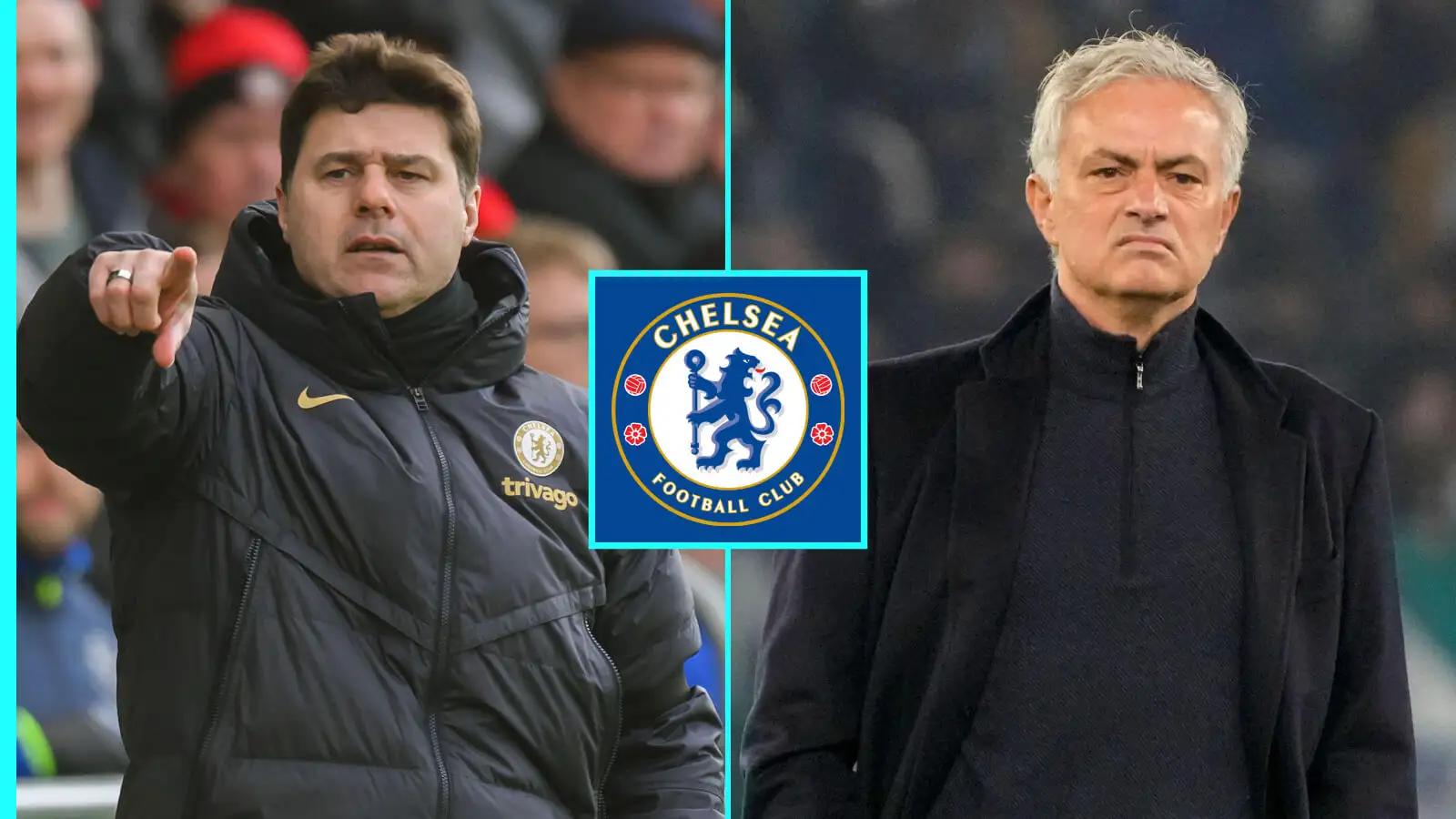 Chelsea boss Mauricio Pochettino and Jose Mourinho