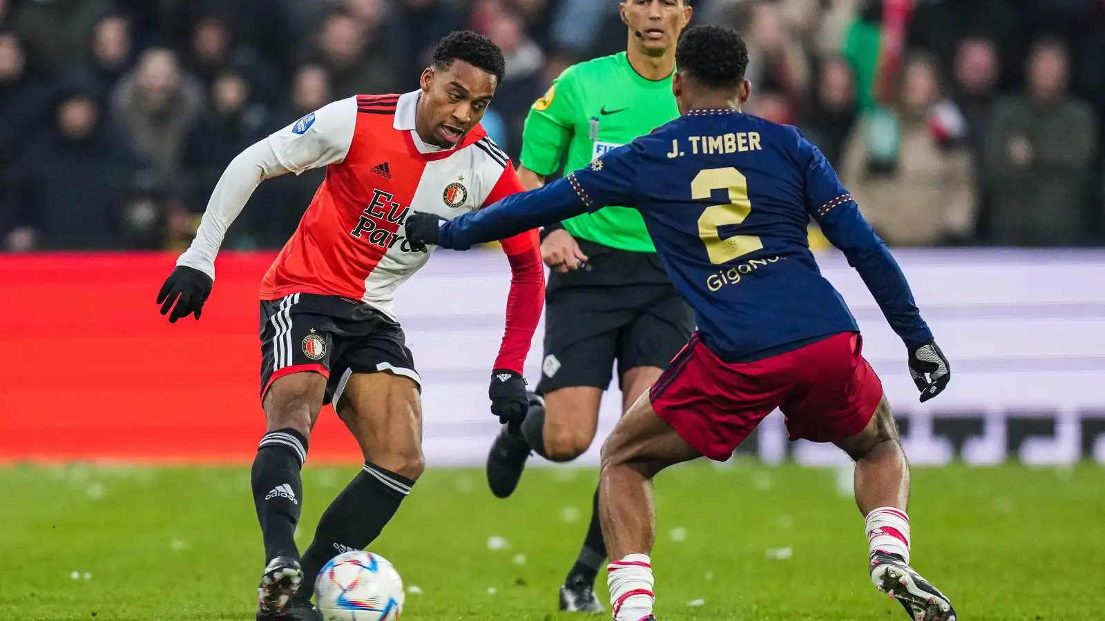 Tottenham 'interested in' Arsenal star's brother as 'glowing reports' see Newcastle join race 1 Reported Tottenham target Quinten Timber and Jurrien Timber challenge off in an Eredivisie suit.