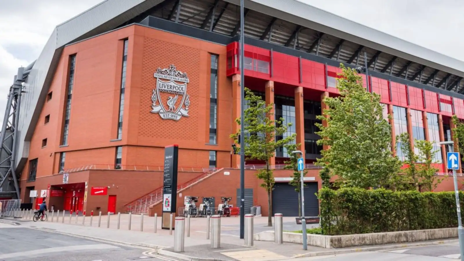 Liverpool gridiron Anfield from outside.
