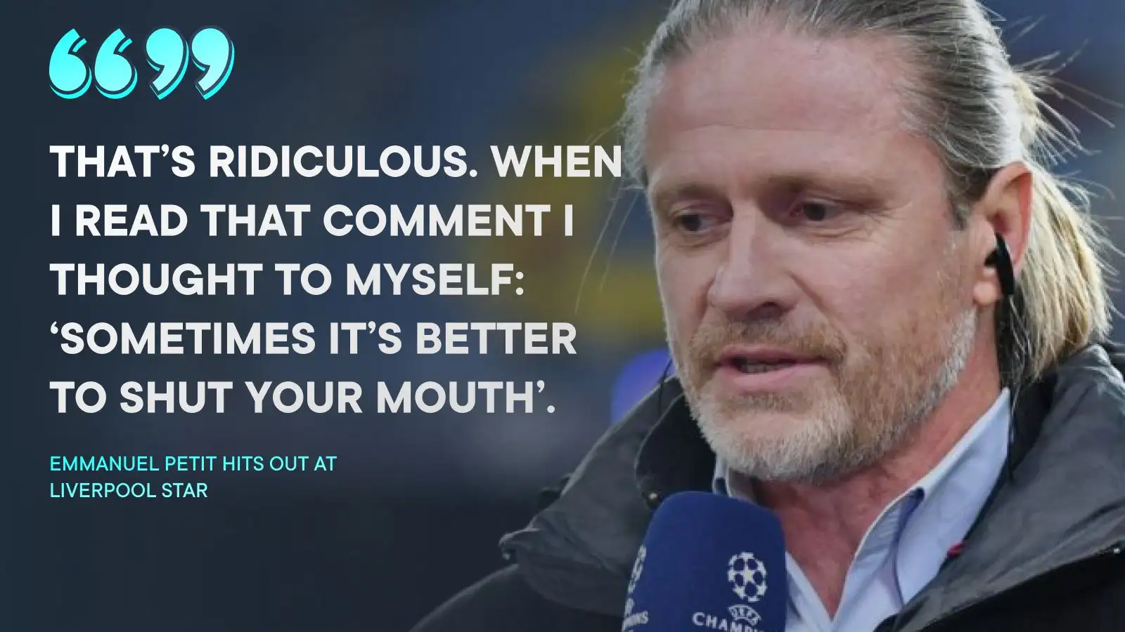 Petit slams Liverpool celebrity