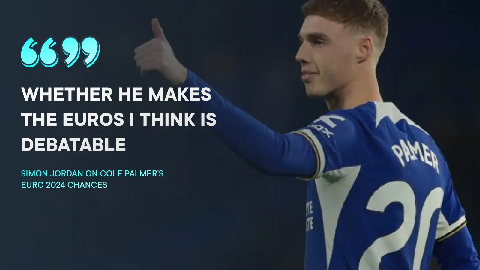 Chelsea: Palmer has not 'had quite the impact' to make England Euro 2024 squad - Jordan 1 Chelsea celeb Cole Palmer has not implemented sufficient to amass entailed in the Euros by means of England, cases Simon Jordan.