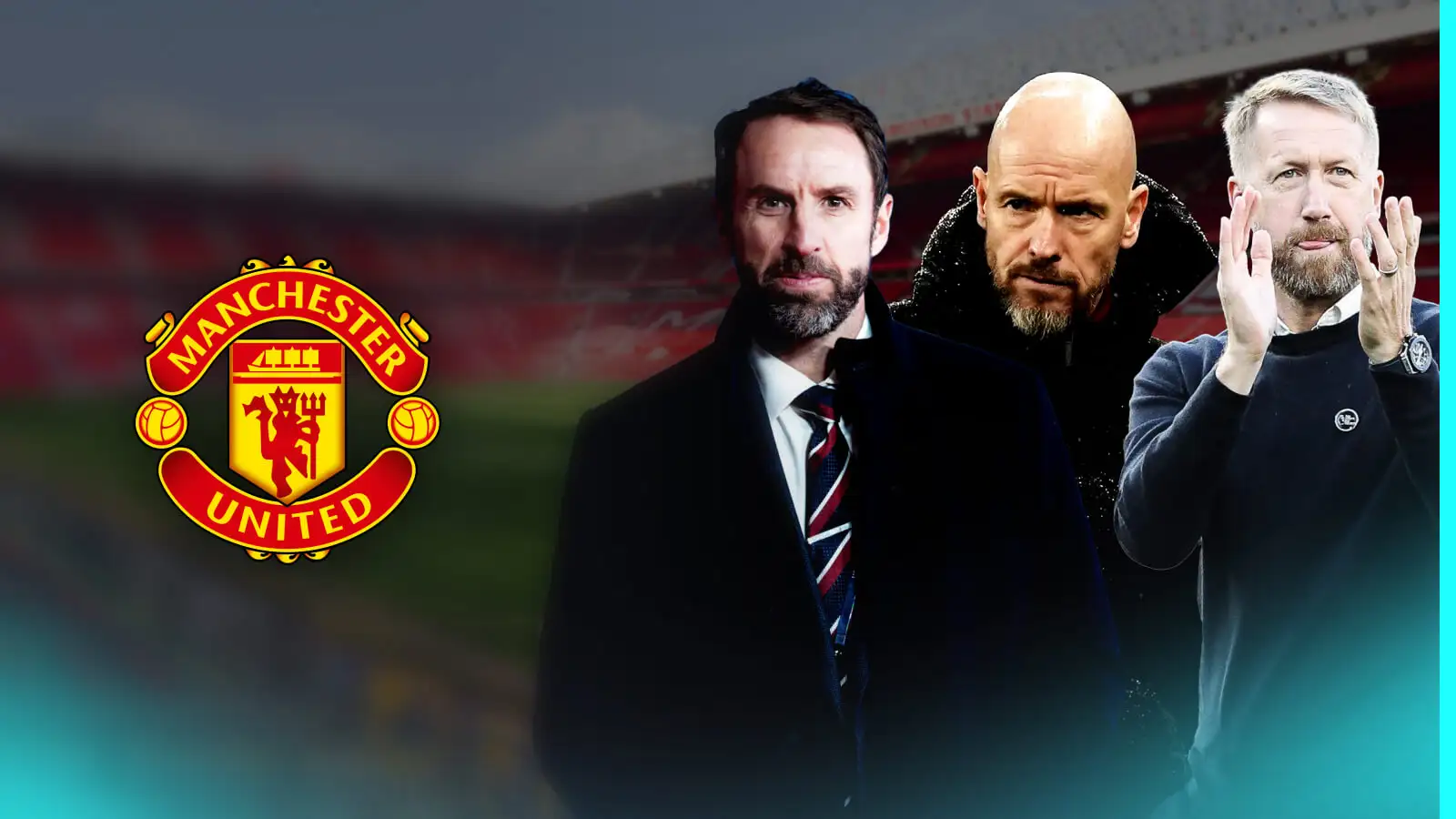 Male Utd top mutt Erik ten Hag with Gareth Southgate and also Graham Potter