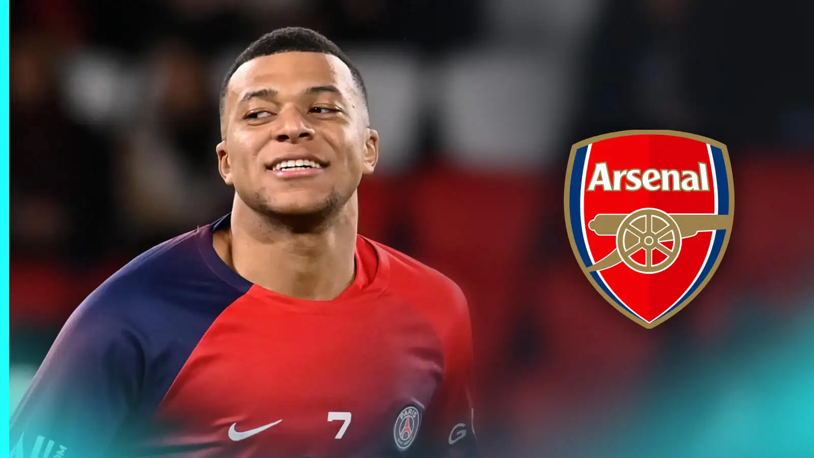 Kylian Mbappe and also an Arsenal badge