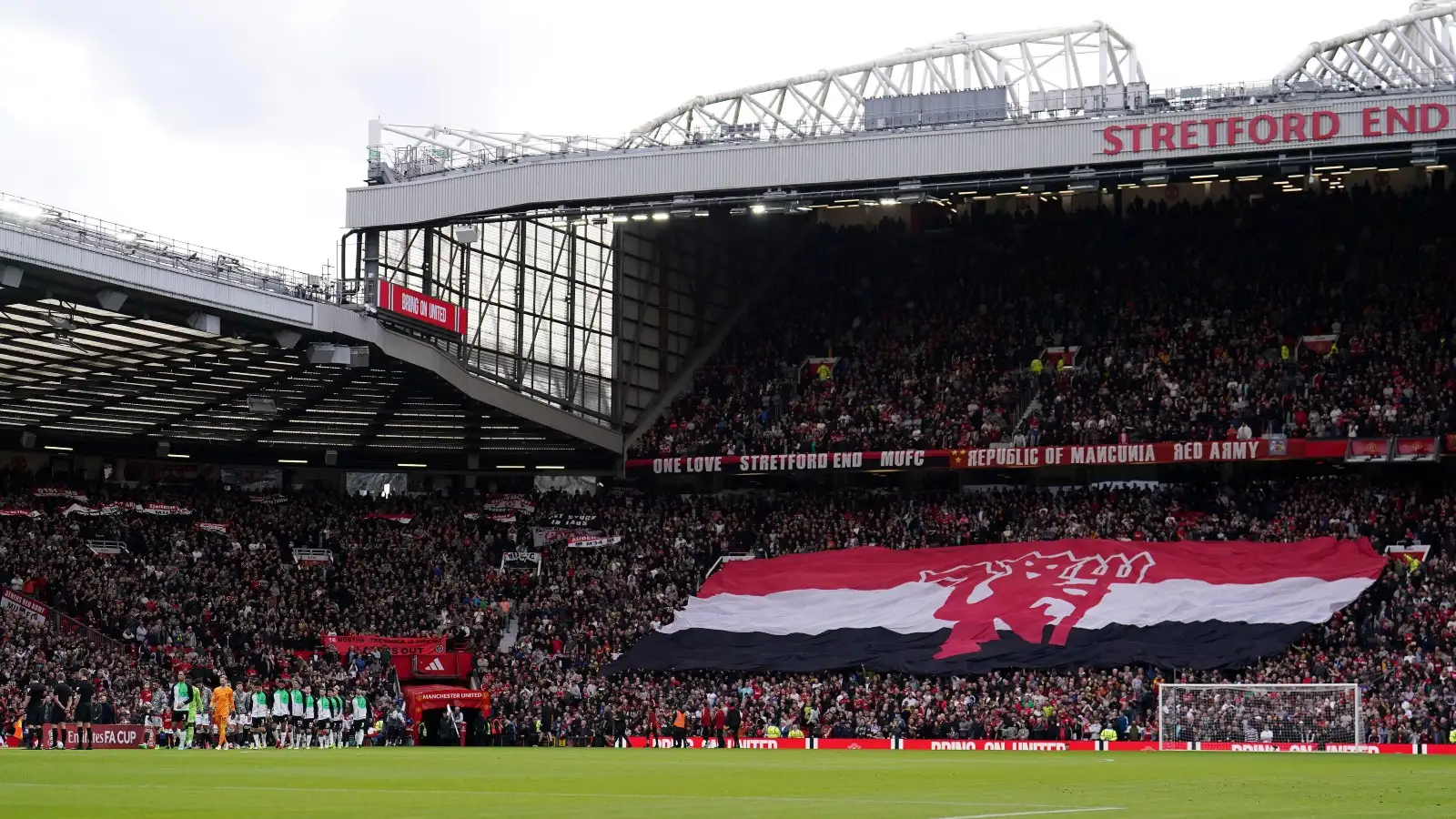 Man Utd: Arrest made over tragedy chanting after 'murderers' shouts heard 1 Male Utd fans in the Stretford Run out
