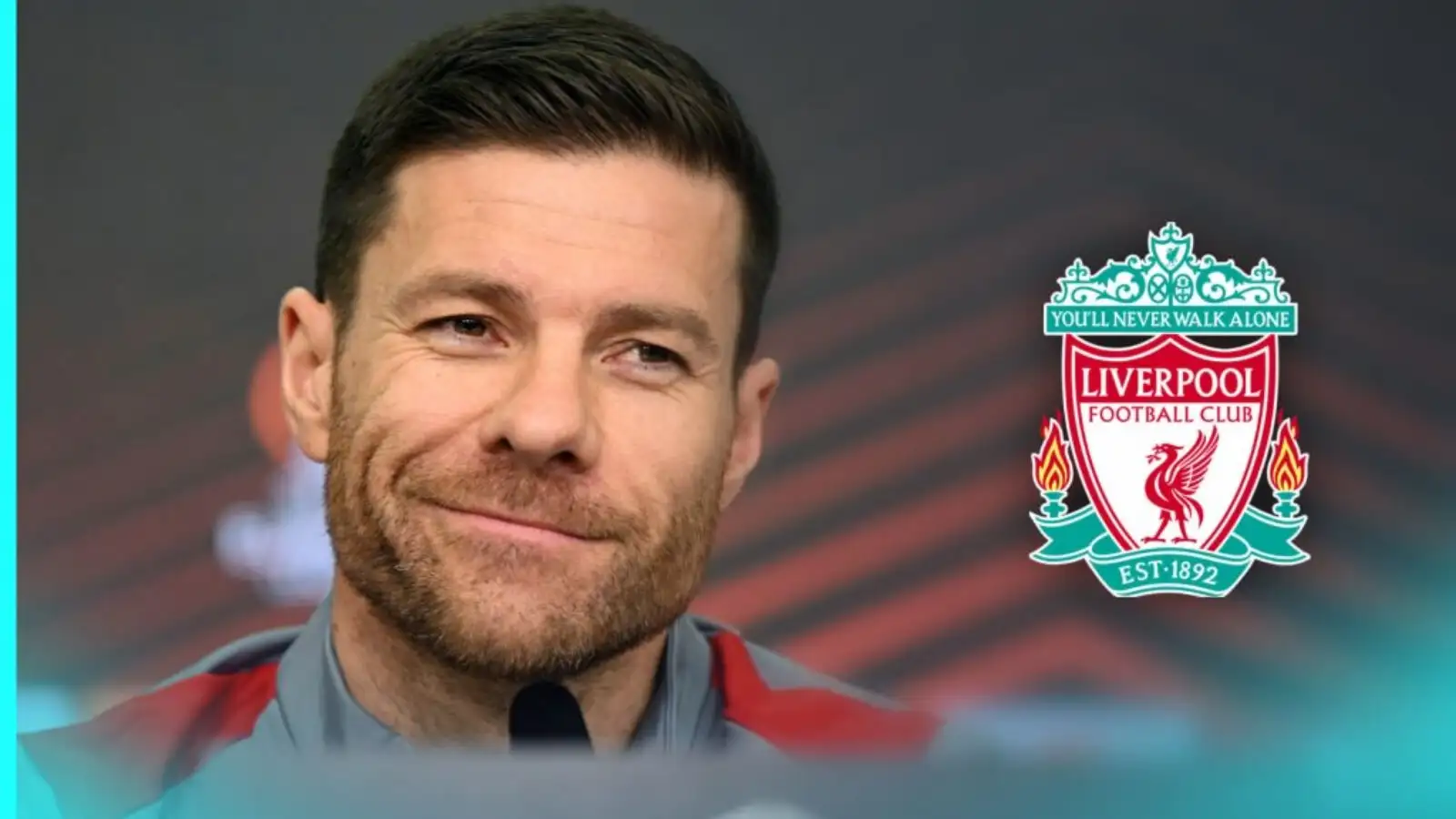 Liverpool target Xabi Alonso during a press conference.