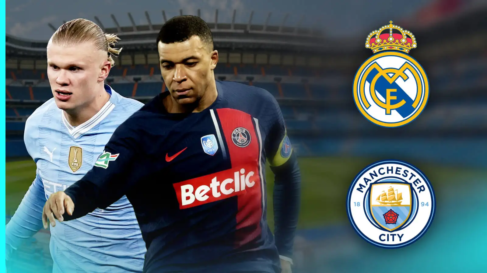 Man Metropolis demonstrator Erling Haaland as well as Kylian Mbappe