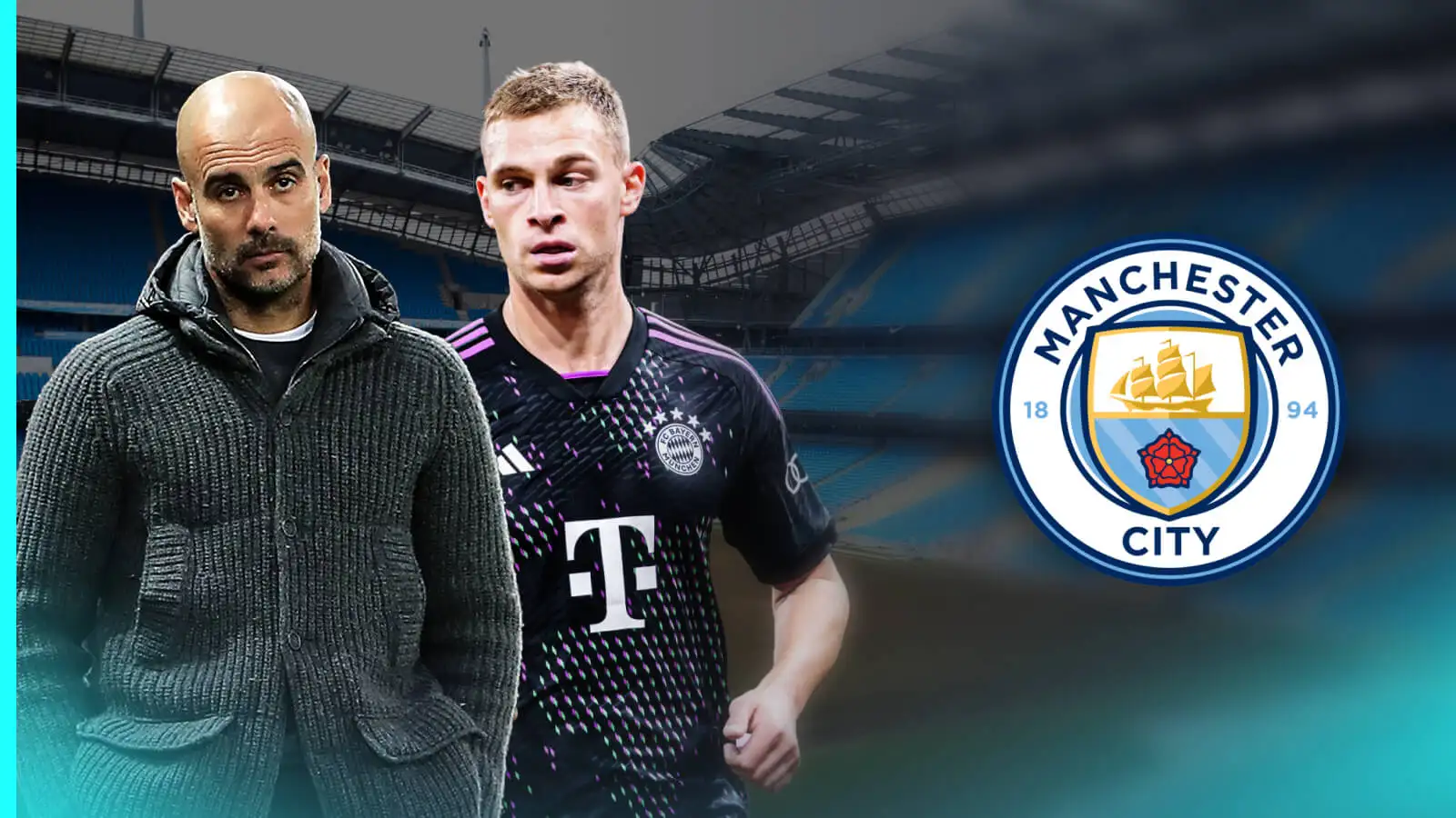 Man City boss Pep Guardiola and Joshua Kimmich