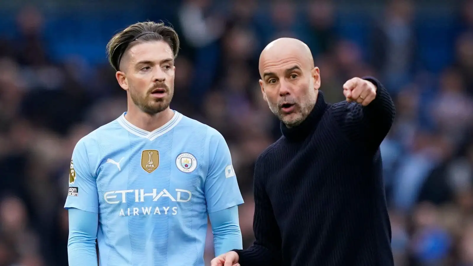 Man City boss Guardiola blasted for giving Grealish a public dressing down: 'It's all for the cameras' 1 Guy Cosmopolitan gap duo Pep Guardiola and also Jack Grealish
