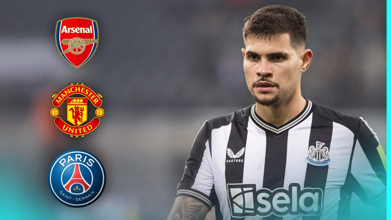 Newcastle 'face uphill battle to keep' Arsenal, Man Utd target with £100m PSG swoop 'out of Howe's hands' 1 Newcastle midfielder Bruno Guimaraes is longed by a host of clubs