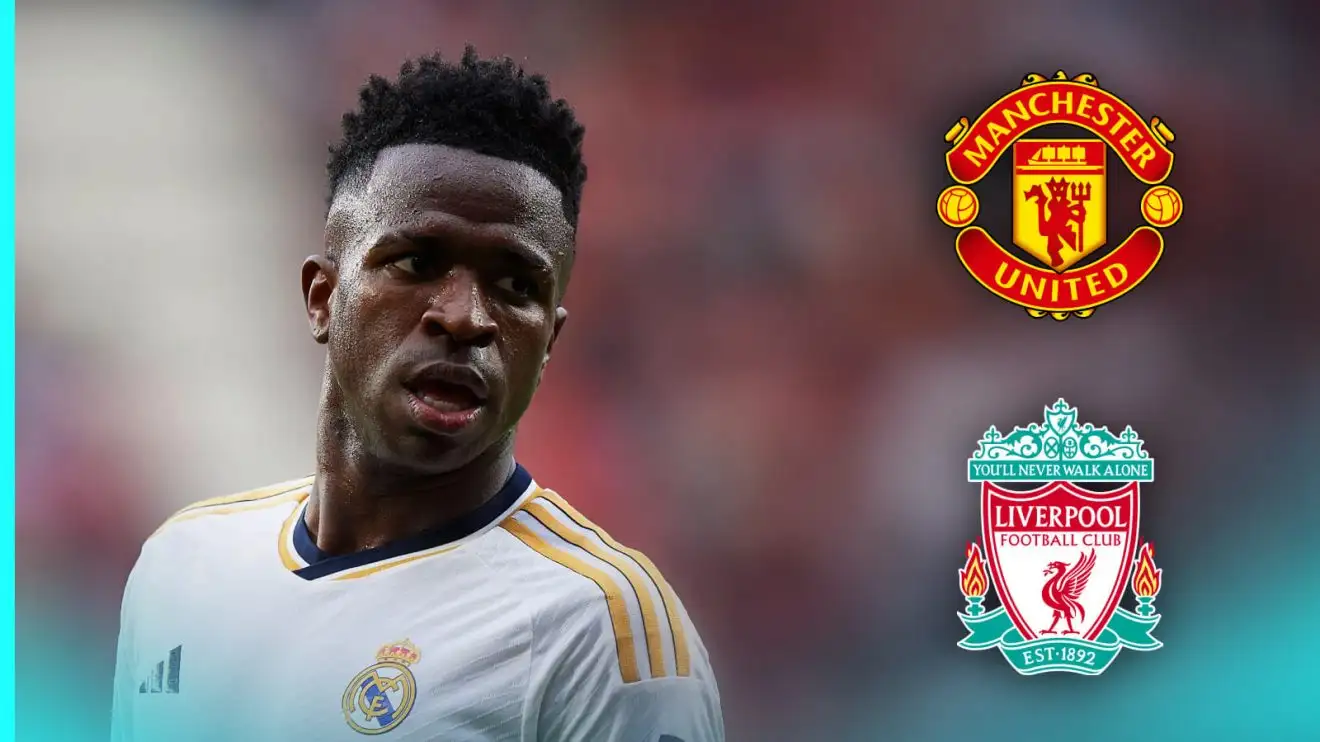 Man Utd match British transfer record bid from Liverpool but deal is 'impossible' as Mbappe 'opens' another transfer door 1 Male Utd transmit target Vinicius Junior