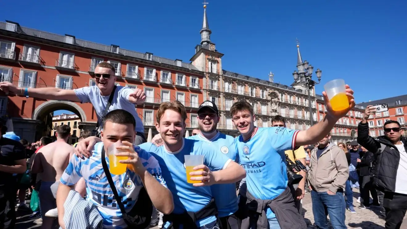 Why are Man City fans so quiet online? They're not as angry... 1 Manchester Metropolis enthusiasts in Madrid