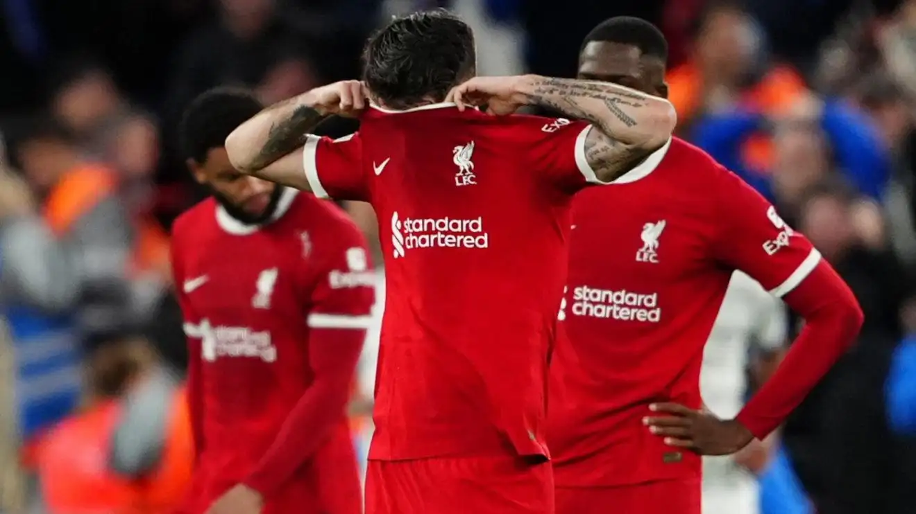 Dominik Szoboszlai appearances dejected after Liverpool concede a impulse