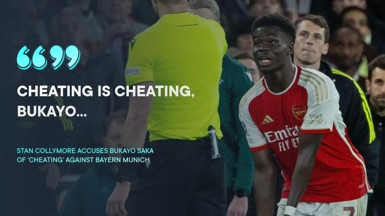 Arsenal: Pundit shows 'balls' to call out 'cheat' who 'robbed' fans v Bayern - 'Cheating is cheating' 1 Mishmash winger Bukayo Saka is recharged of cheating by Stan Collymore