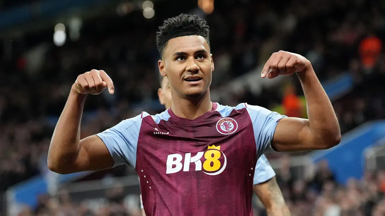 Ollie Watkins celebrates a goal for Aston Villa