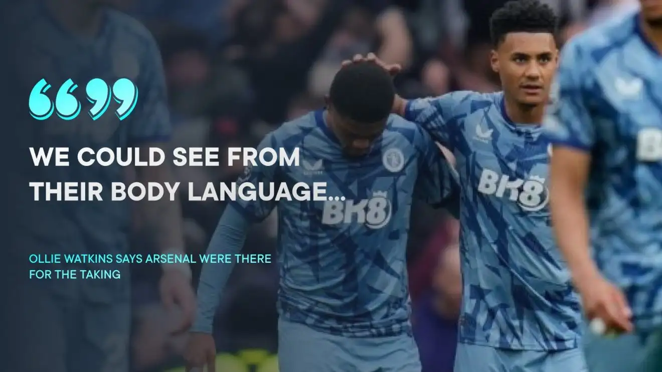 Watkins claims Arsenal 'body language' gave Villa 'motivation' as Rice says title race 'not over' 1 Ollie Watkins negotiates Aston Suite's win over Mishmash