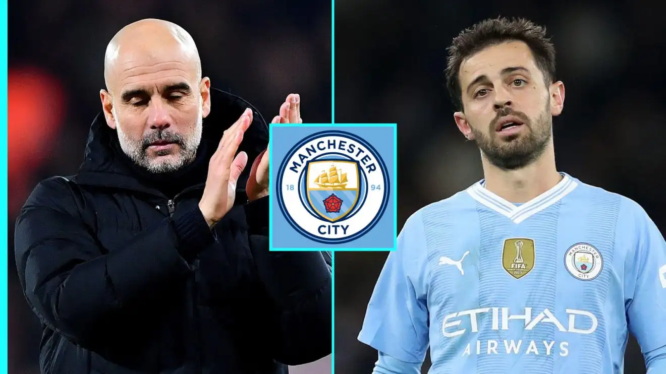 Male Urban township honcho Pep Guardiola and Bernardo Silva