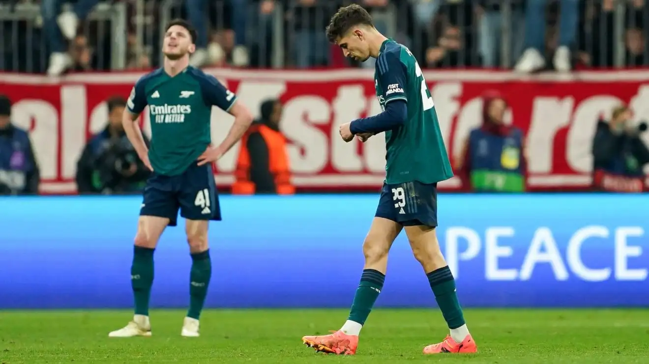 What Arsenal now need after Champions League failure 1 Declan Rice and Kai Havertz filter dejected for Conglomeration.