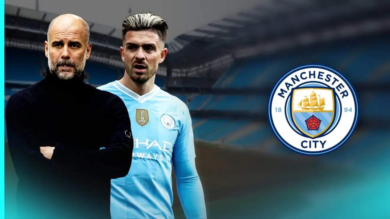 Man City boss Pep Guardiola and Jack Grealish