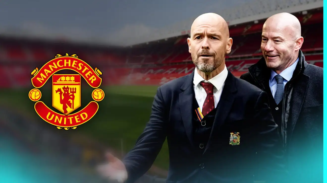 Man Utd: Ten Hag sack incoming because he employed an absolute tool 1 Alan Shearer, Erik 10 Hag and the Manchester United badge