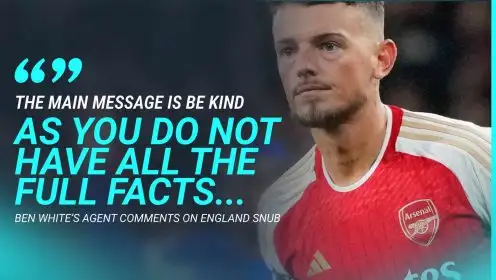Arsenal star White’s agent drops ‘be kind’ plea after England snub as critics ‘don’t have facts’