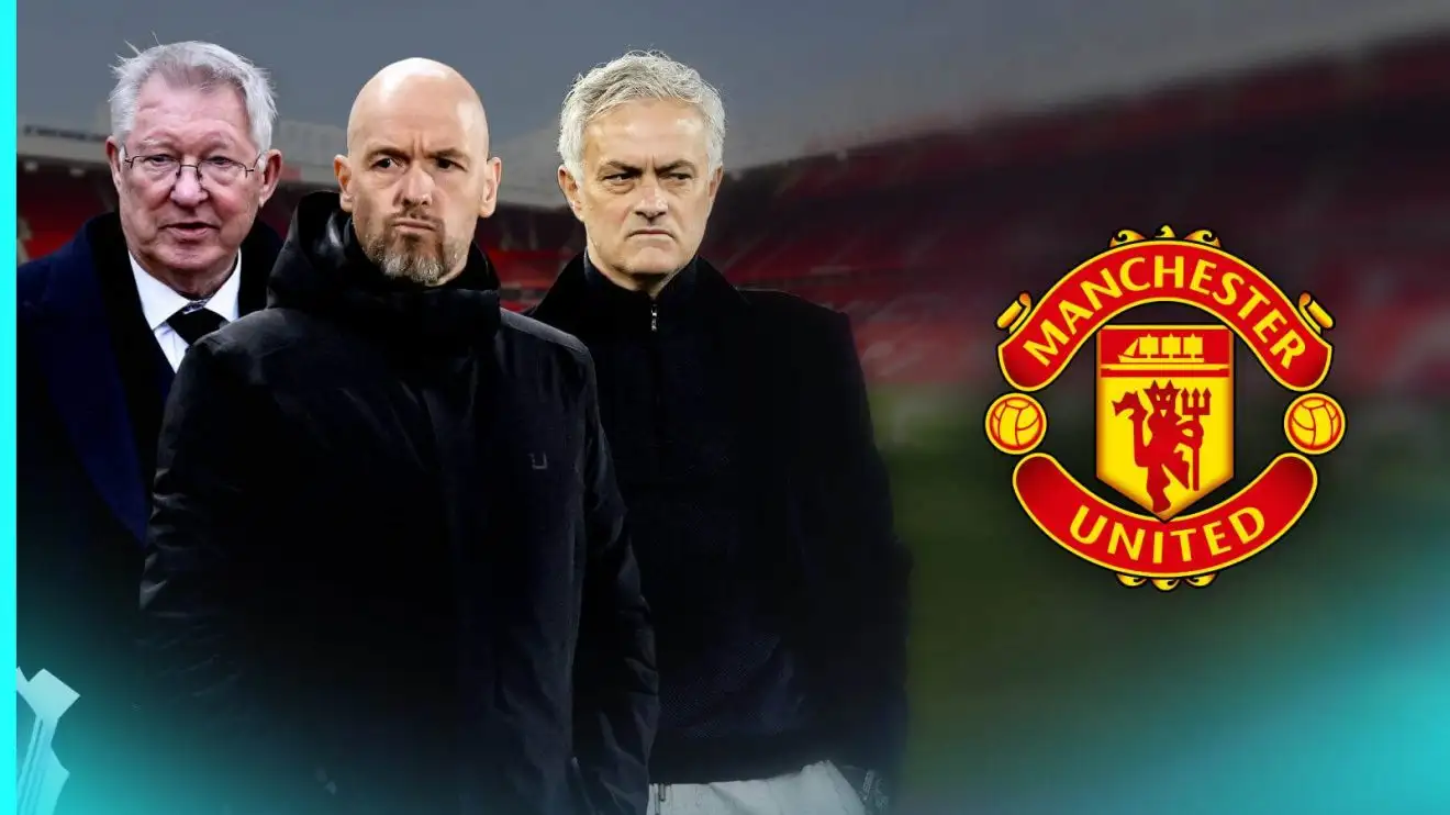 Man Utd are a 'total clown car' and Jose Mourinho was absolutely right 1 Sir Alex Ferguson, Erik ten Hag as well as Jose Mourinho with the Male Utd badge