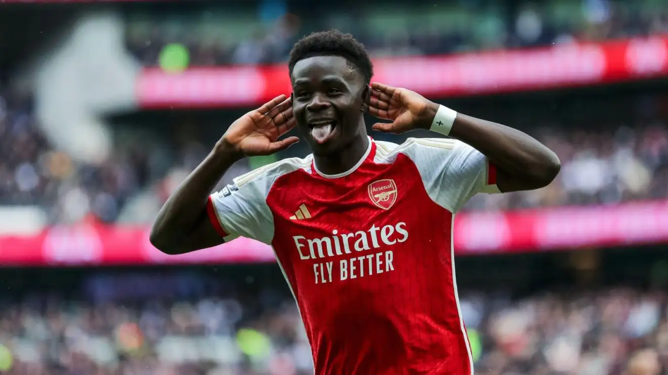 Tottenham 2-3 Arsenal: Arteta's men survive late derby scare to put title pressure back on Man City 1 Arsenal forward Bukayo Saka