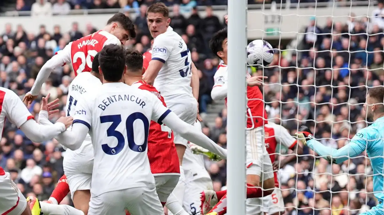 Kai Havertz heads in Arsenal's third goal at Spurs