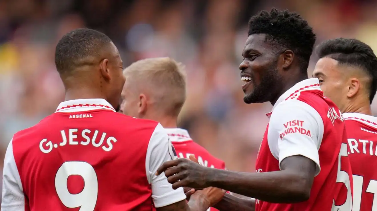 Arsenal duo subject of Saudi interest as Edu considers cashing in on £90m pair 1 Arsenal's Thomas Partey, proper, exalts with his teammate Gabriel Jesus