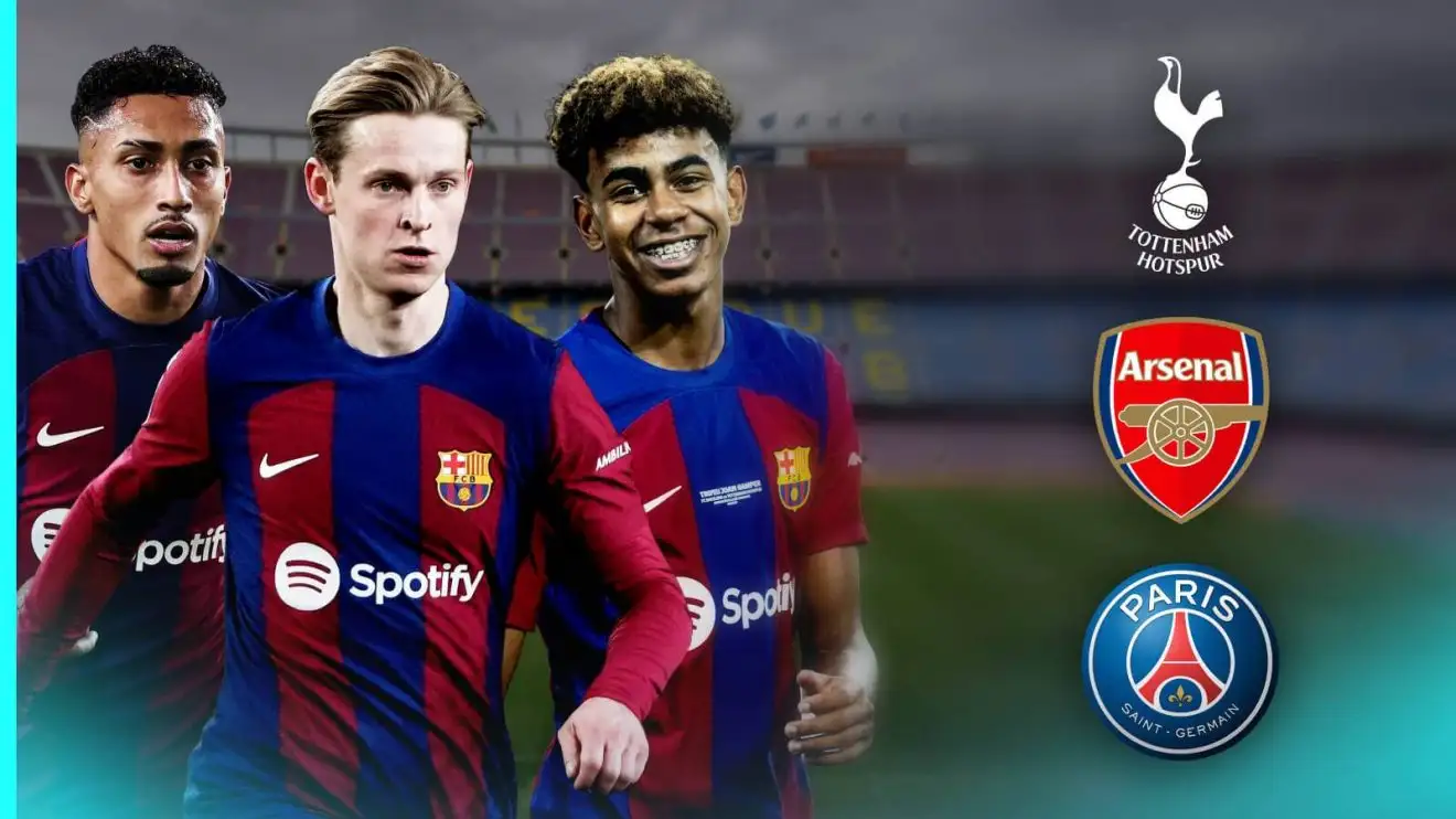 Barcelona players Raphinha, Frenkie de Jong and Lamine Yamal can be marketed this summertime